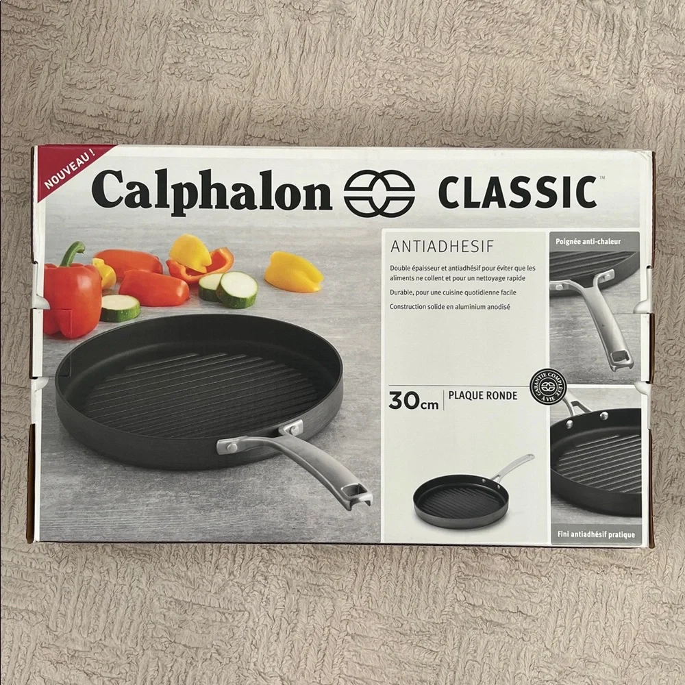 Calphalon Classic 12” round grill pan, New in box, Non-Stick Black Grill Pan - Picture 3 of 16